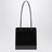 Lisse Tote Bag aus schwarzem gebürstetem Leder