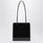 Lisse Tote Bag aus schwarzem gebürstetem Leder