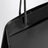 Lisse Tote Bag aus schwarzem gebürstetem Leder