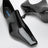 Emily Aqua ankle boots in glossy black PVC with multicolour socks
