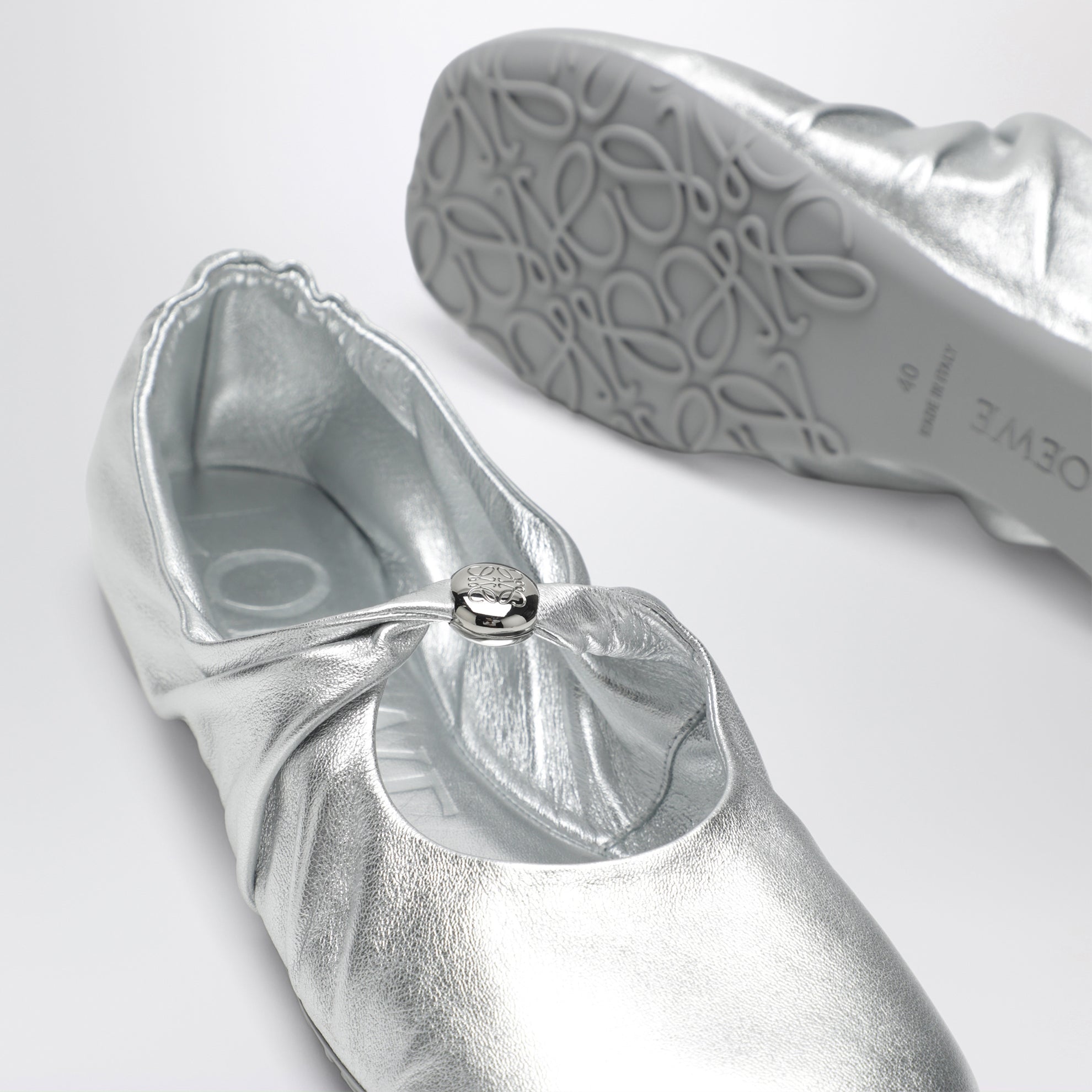 Ballerines Pebble Soft en nappa d’agneau laminé