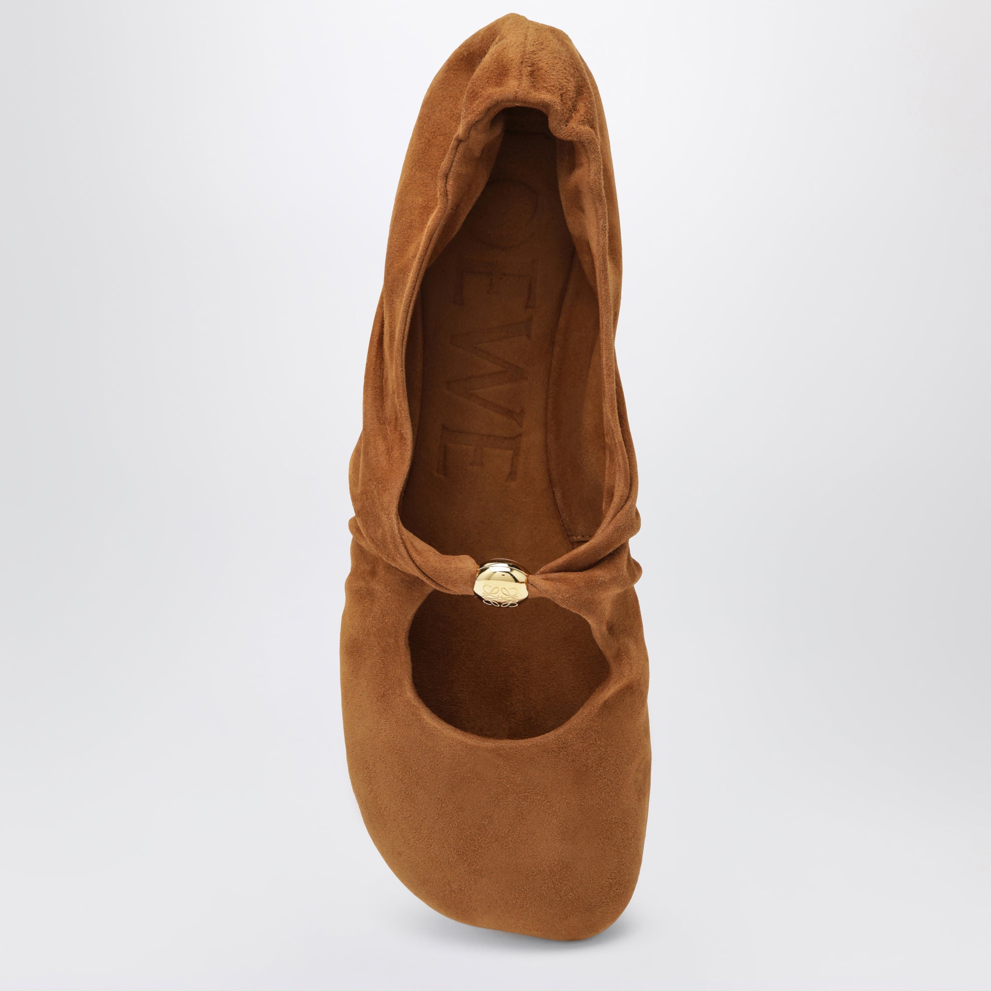 Ballerines Pebble Soft en daim de chèvre tan