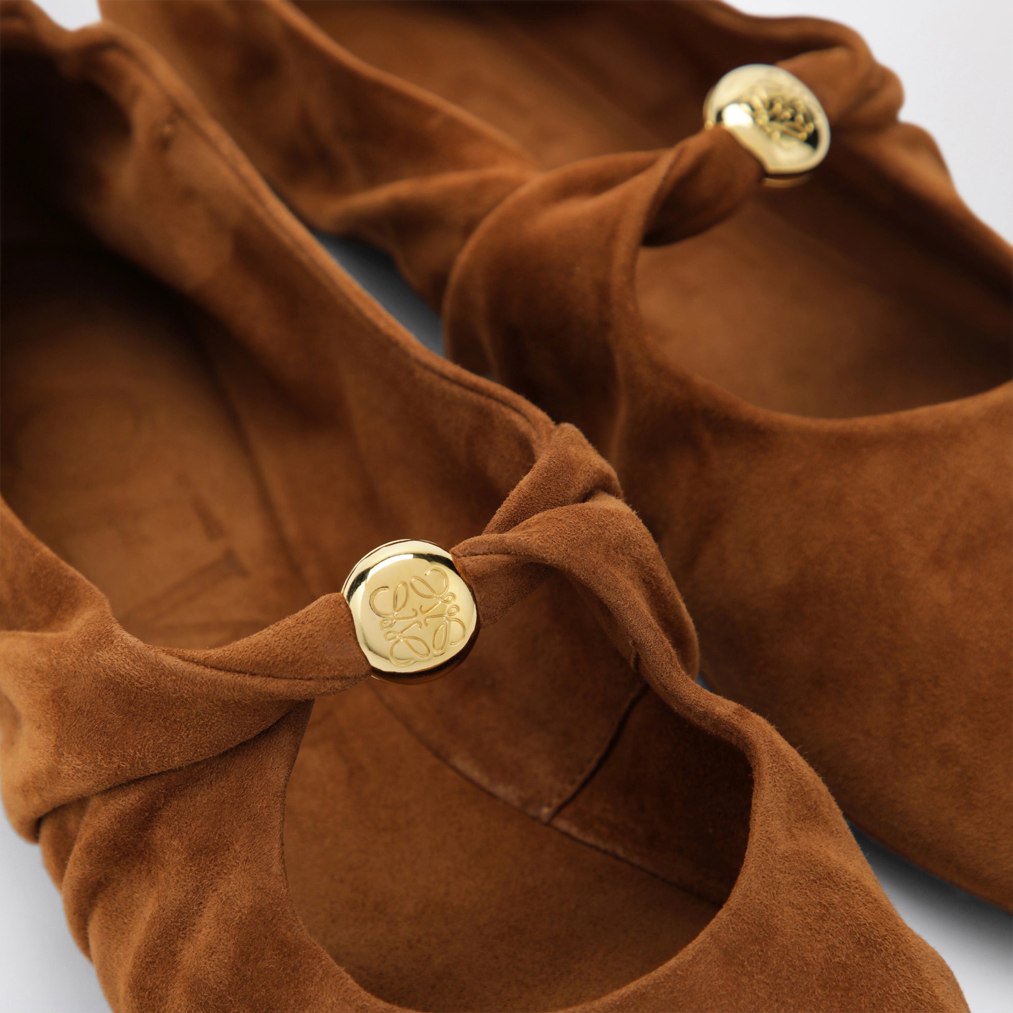 Ballerines Pebble Soft en daim de chèvre tan