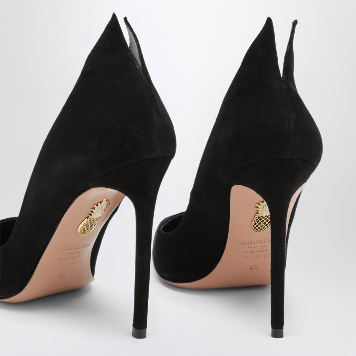 Décolleté nero in camoscio con 