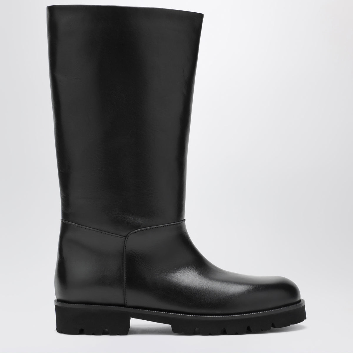 Loch Schwarze Vollnarbenlederstiefel