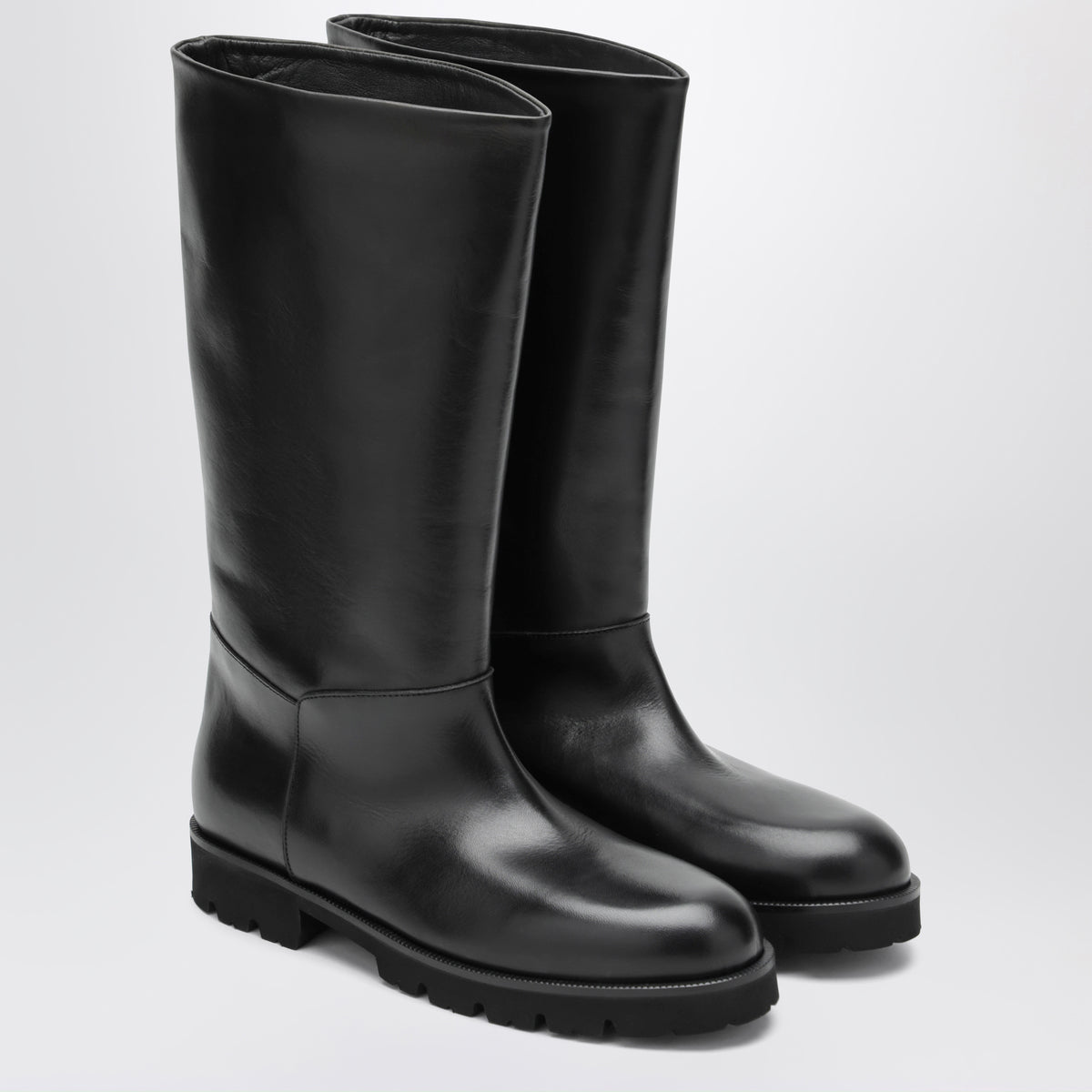 Loch Schwarze Vollnarbenlederstiefel