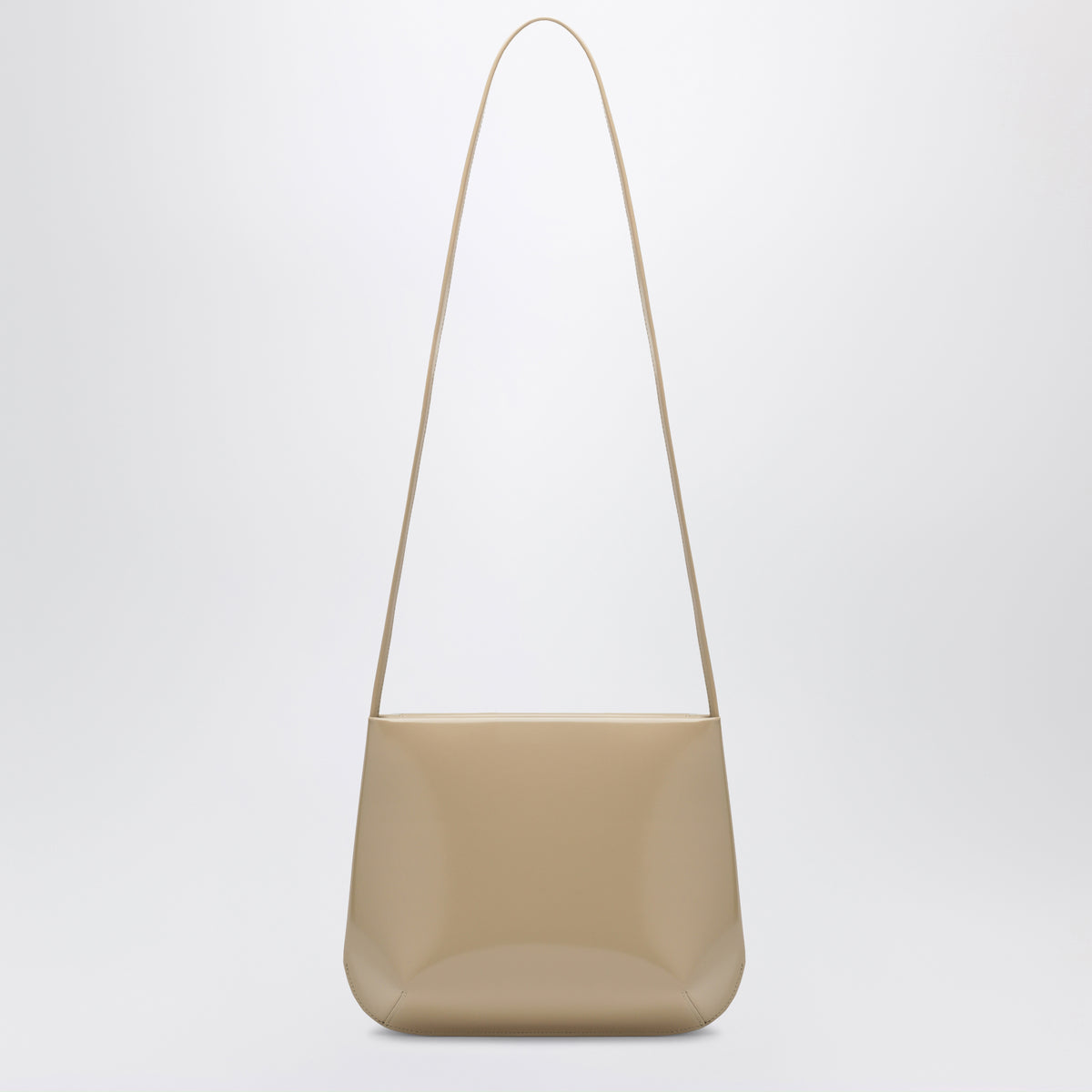 Borsa Loge beige chiara in pelle spazzolata