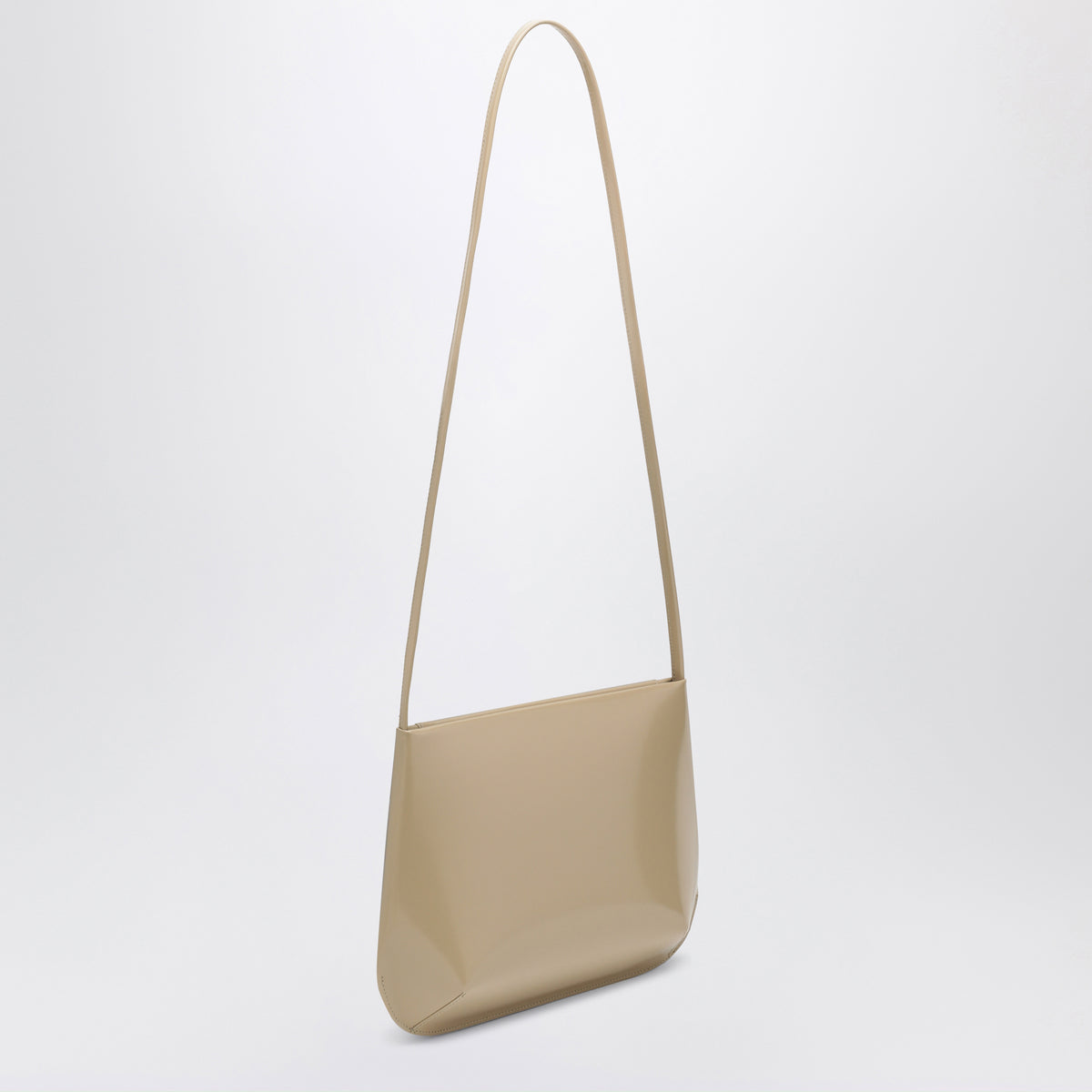 Borsa Loge beige chiara in pelle spazzolata