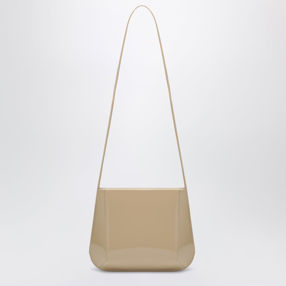 Borsa Loge beige chiara in pelle spazzolata