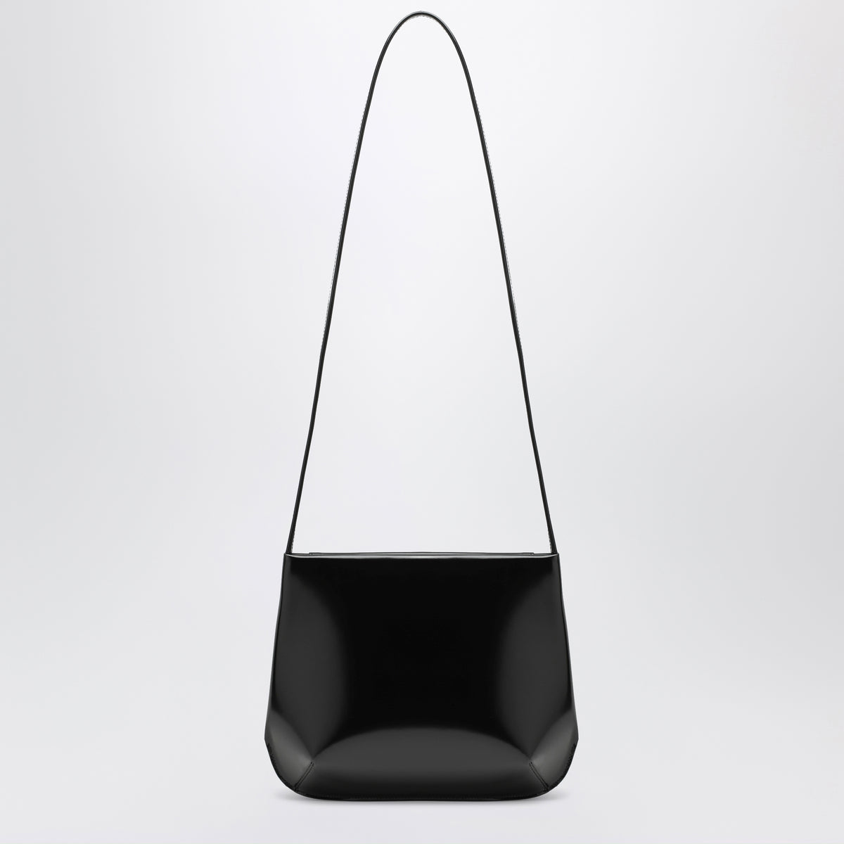 Borsa Loge nera in pelle spazzolata