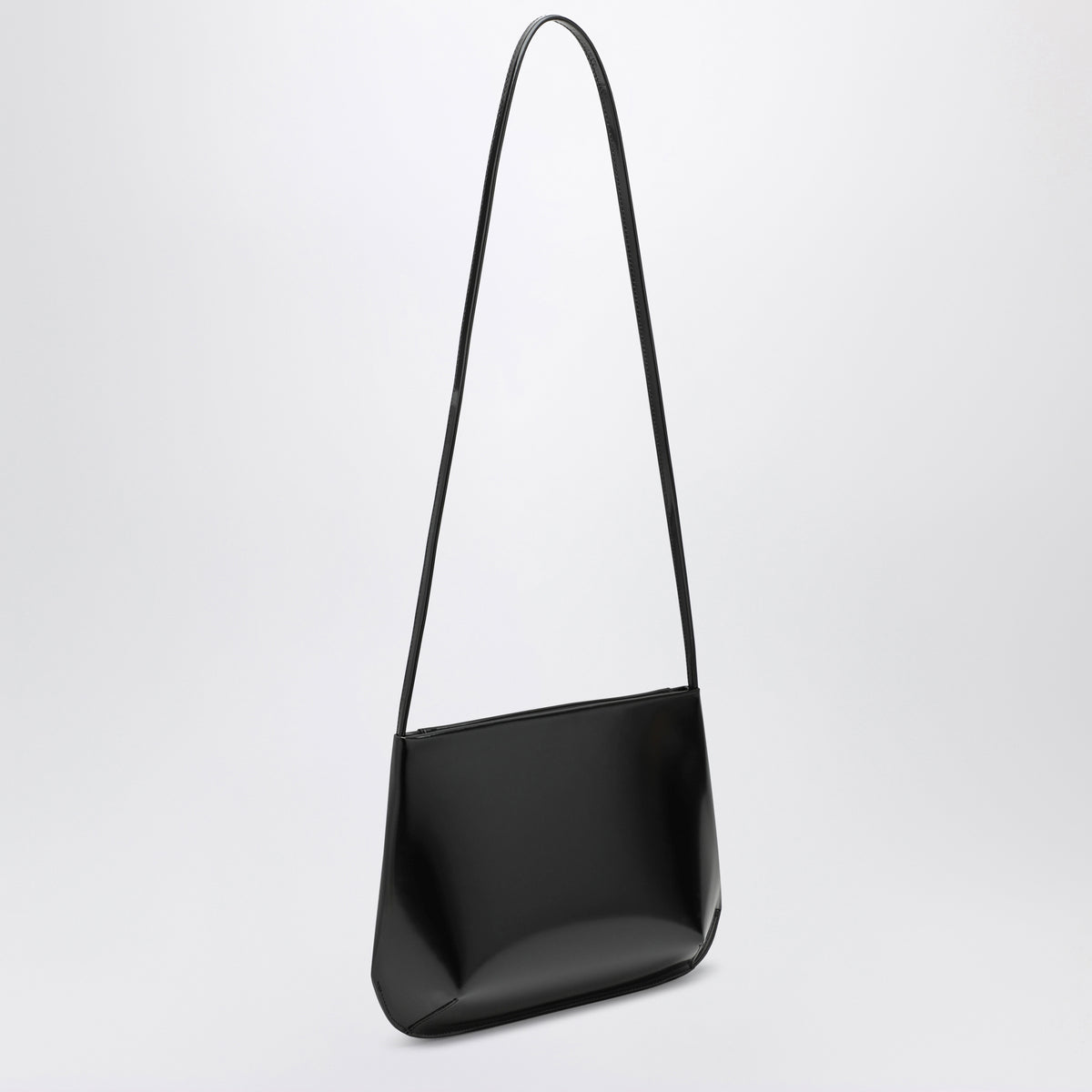 Borsa Loge nera in pelle spazzolata