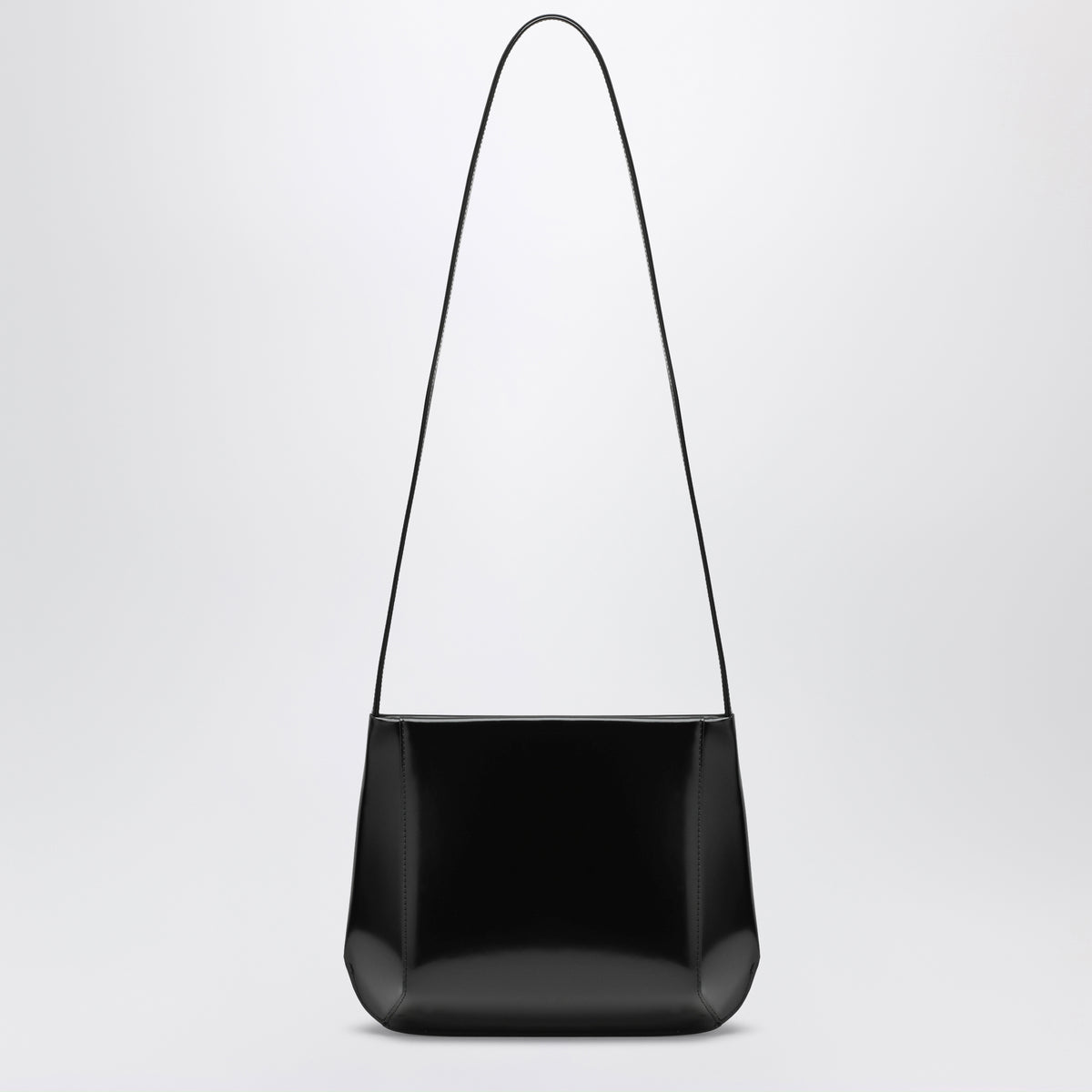 Borsa Loge nera in pelle spazzolata