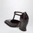 Burgundy Onda T-bar pumps in embossed leather