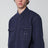 Louro shirt indigo blue in cotton and linen