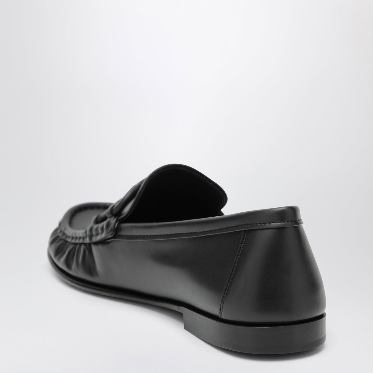 Mocassins Double L noirs en cuir de veau