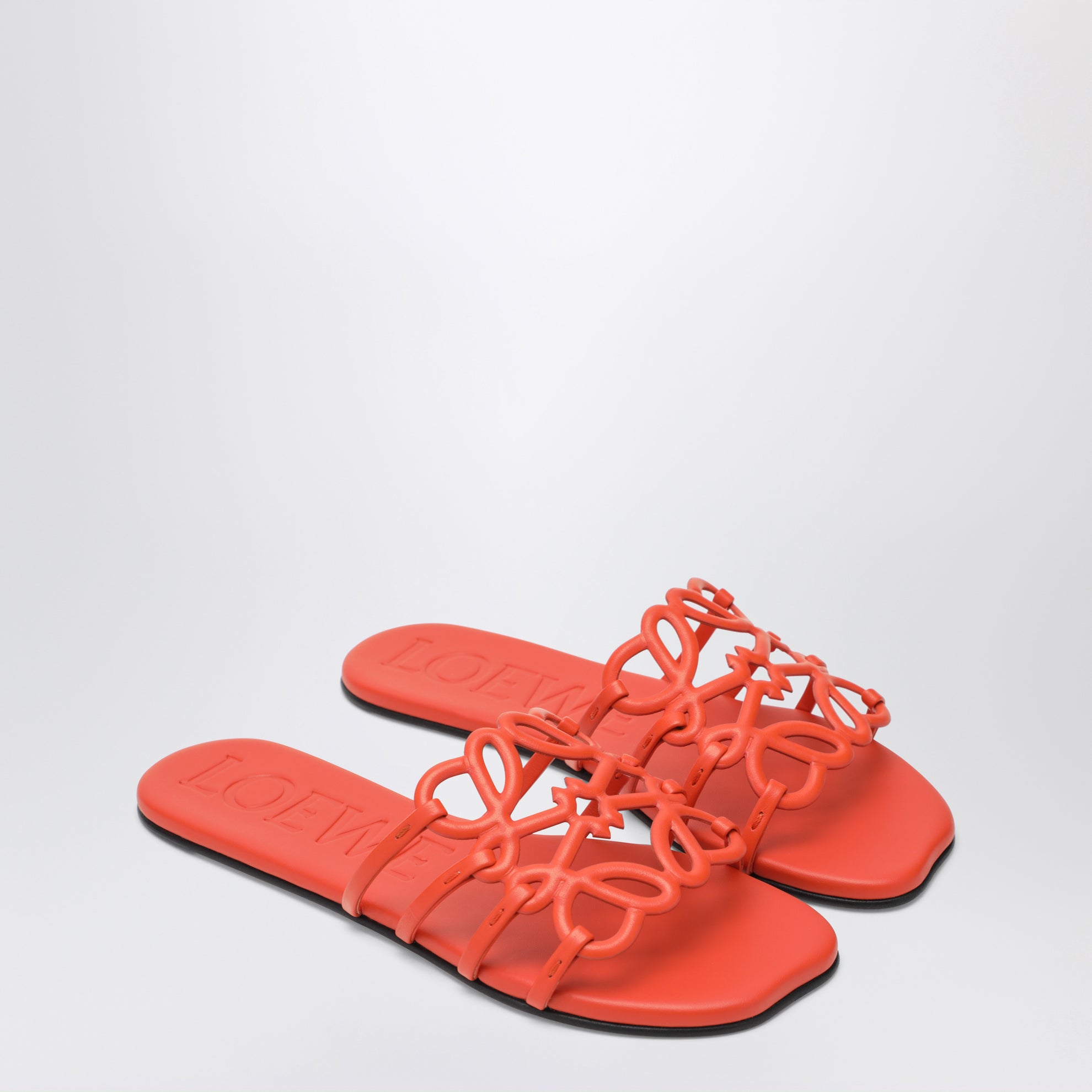 Slide Anagram Petal arancioni in pelle