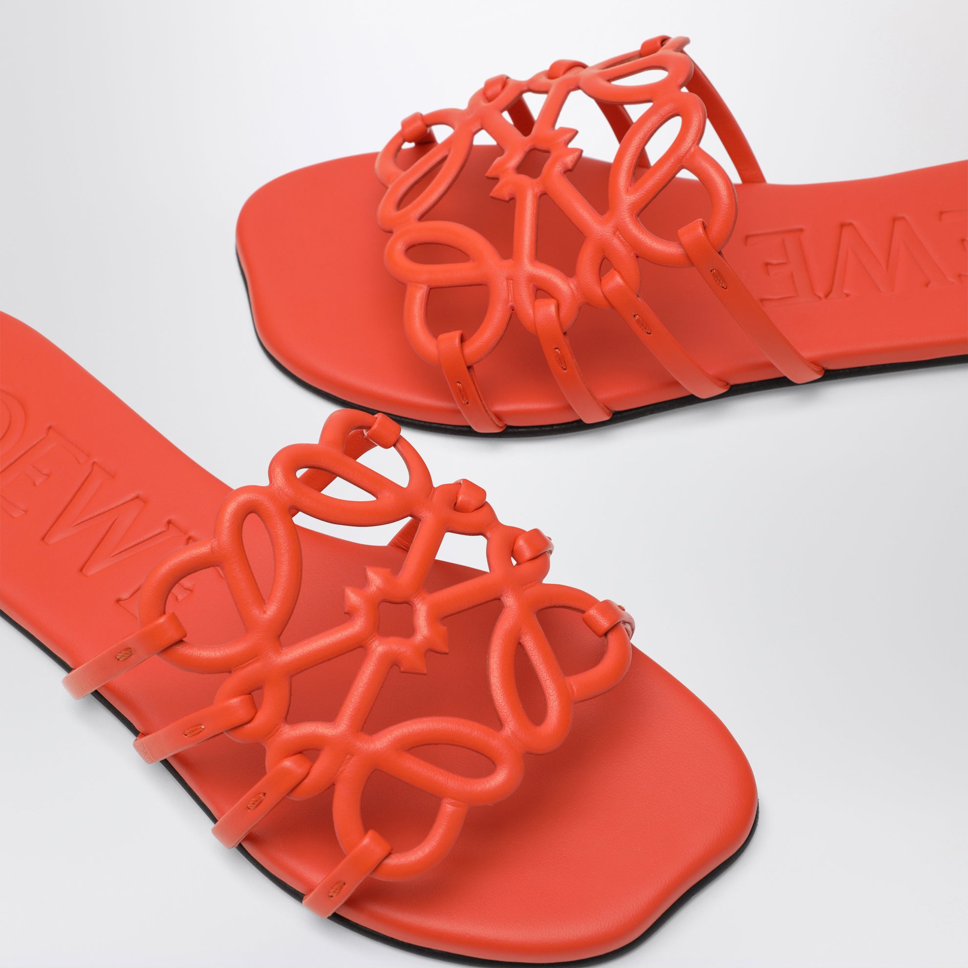Slide Anagram Petal arancioni in pelle