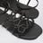 Dark brown leather Petal Anagram sandals
