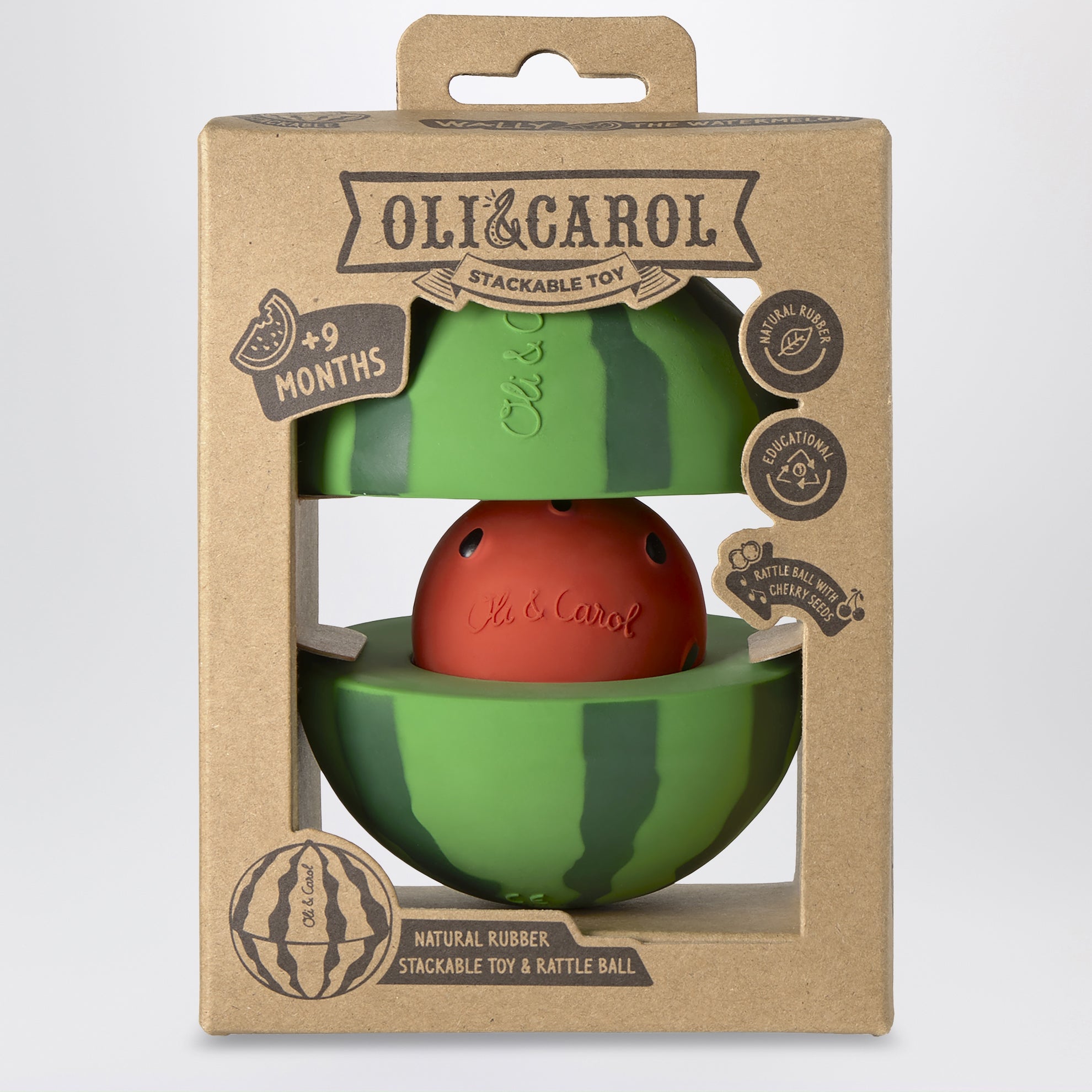 Gioco impilabile Watermelon con pallina con sonaglio