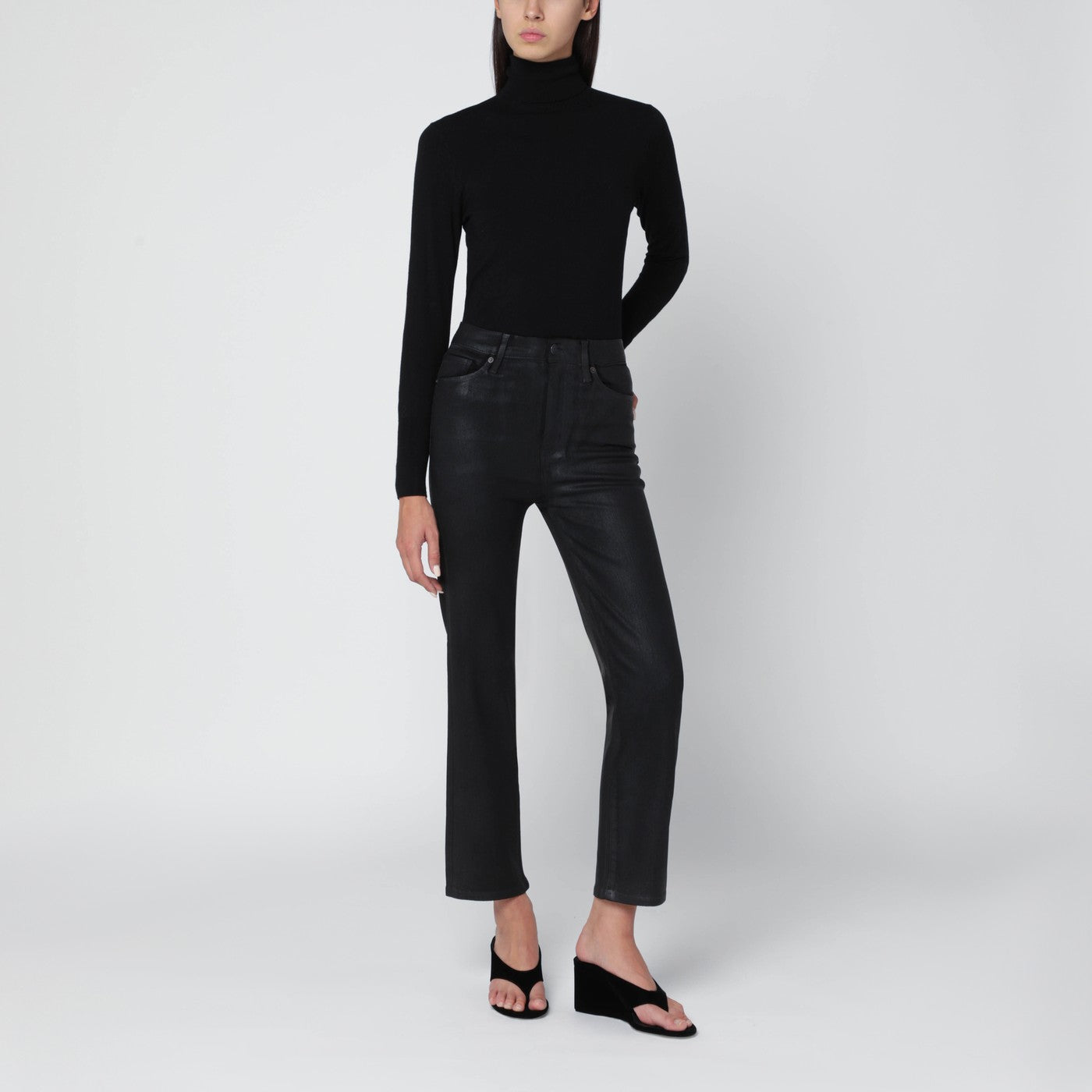 Black Le Sleek Straight trousers