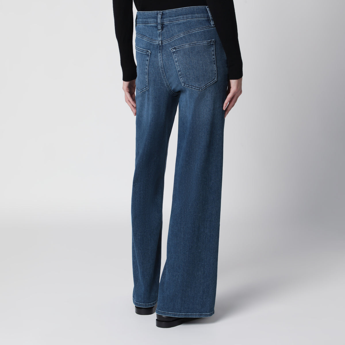 Le Slim Palazzo Jeans in Aubade aus Stretch-Denim
