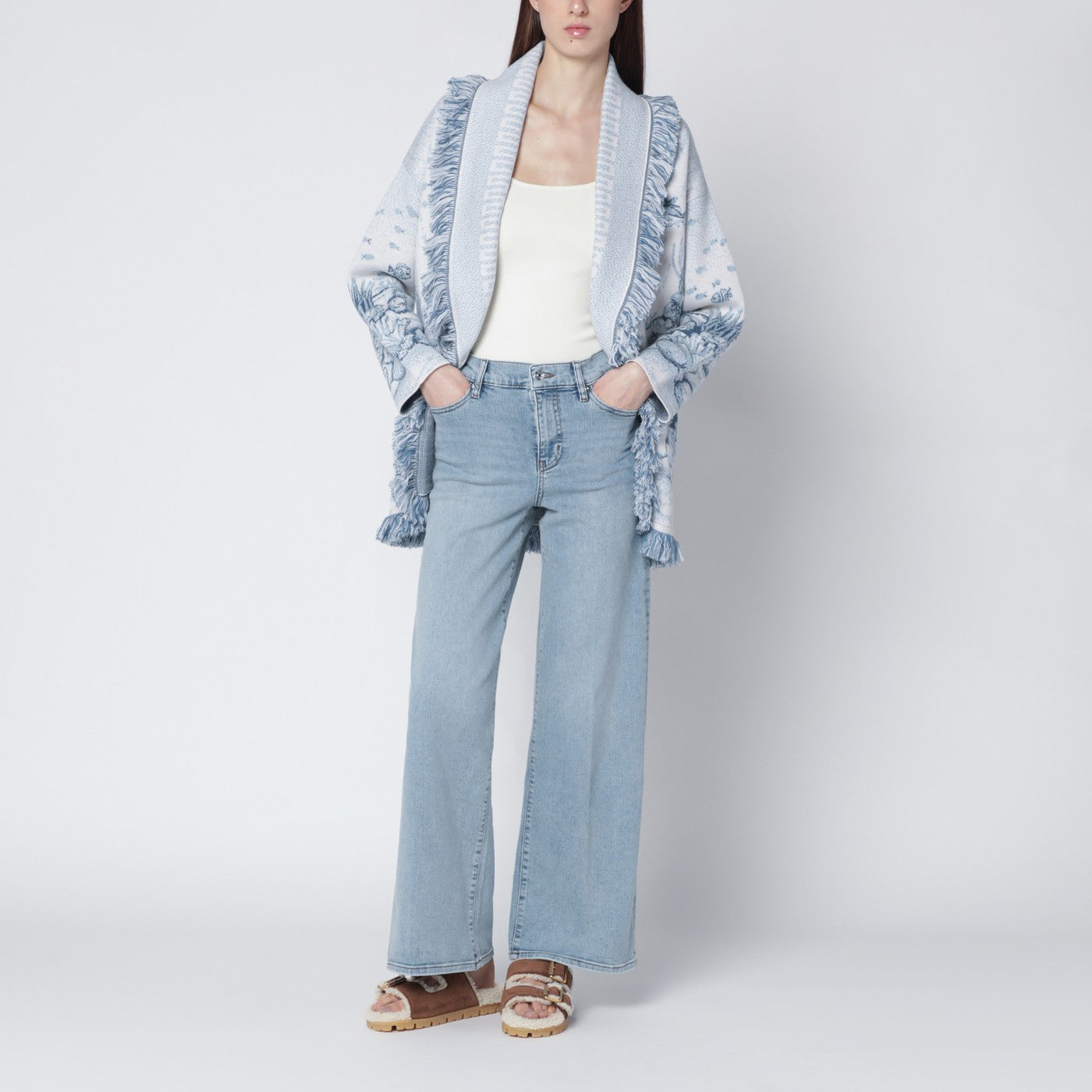 Le Slim Palazzo jeans in Tribute light blue