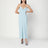 Light blue slip dress in crêpe