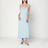 Light blue slip dress in crêpe