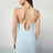 Light blue slip dress in crêpe