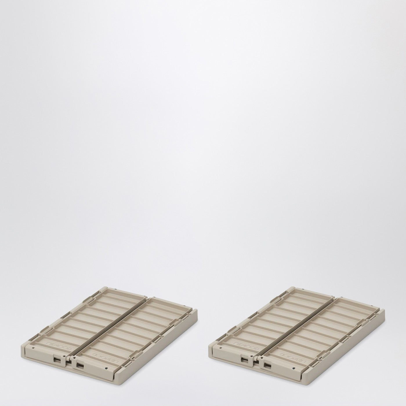 Set of two sand-colored Weston foldable containers