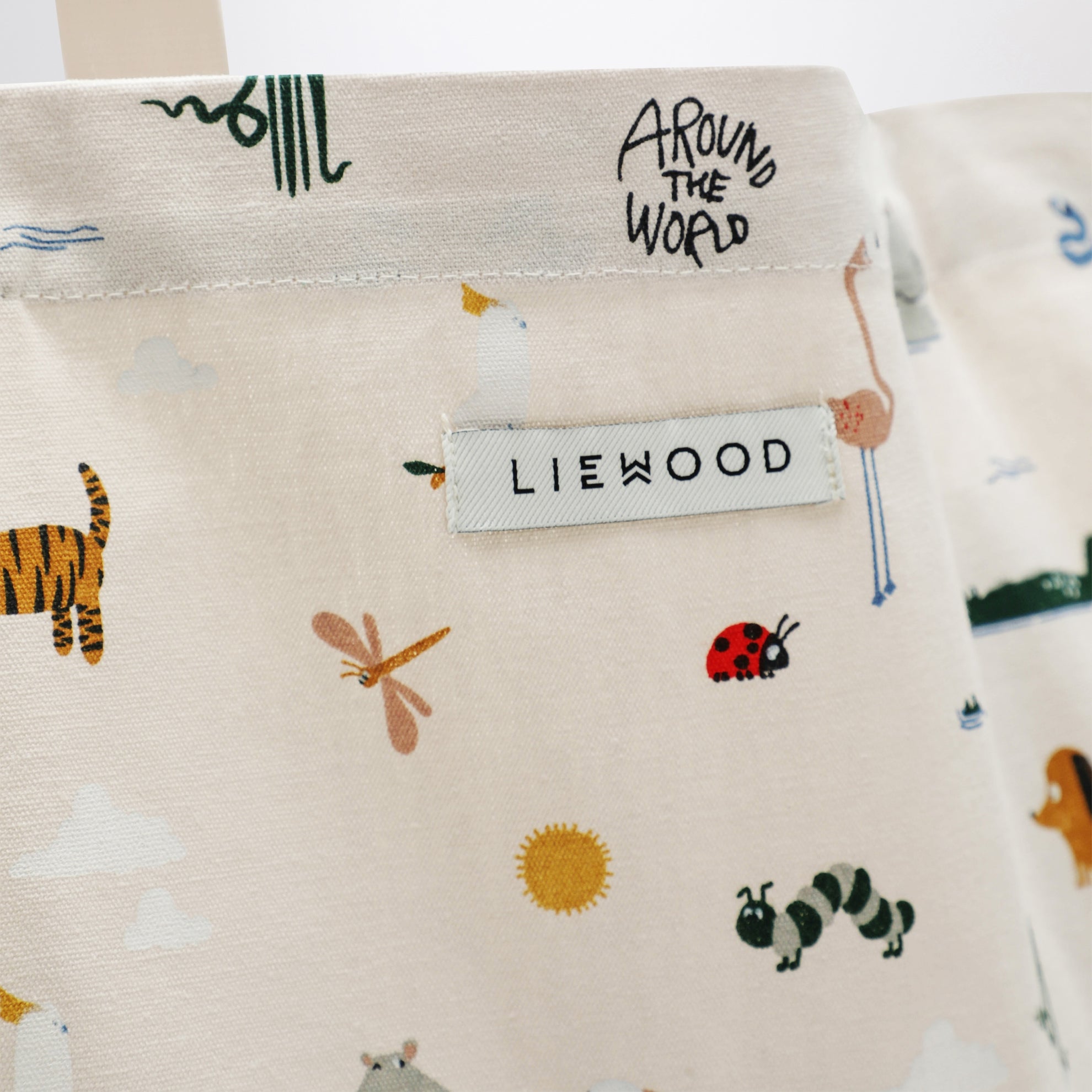 Cotton maxi tote bag with little animals