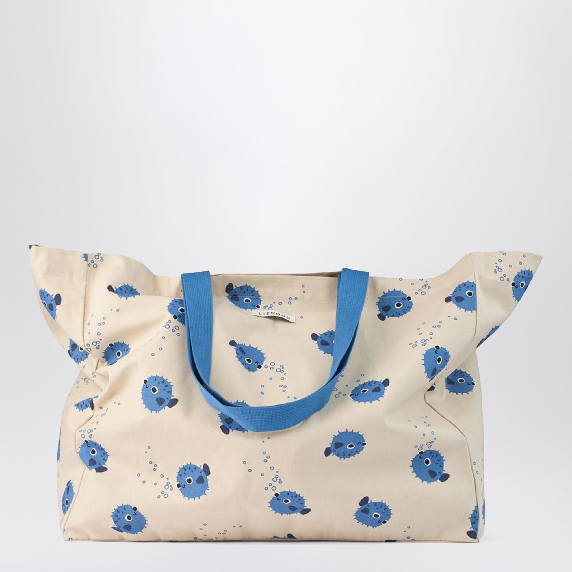 Maxi tote bag en coton avec poissons-globes