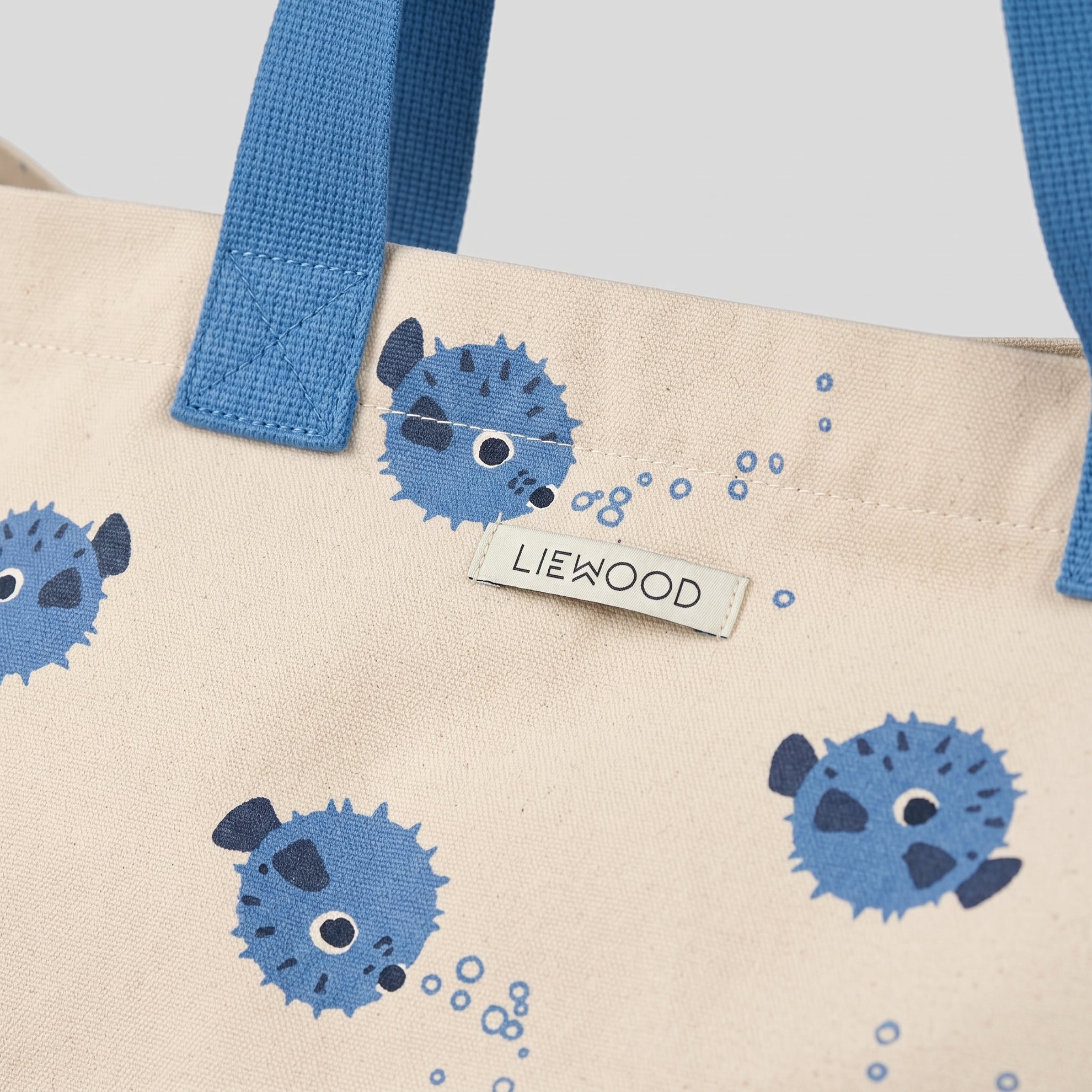 Maxi tote bag en coton avec poissons-globes