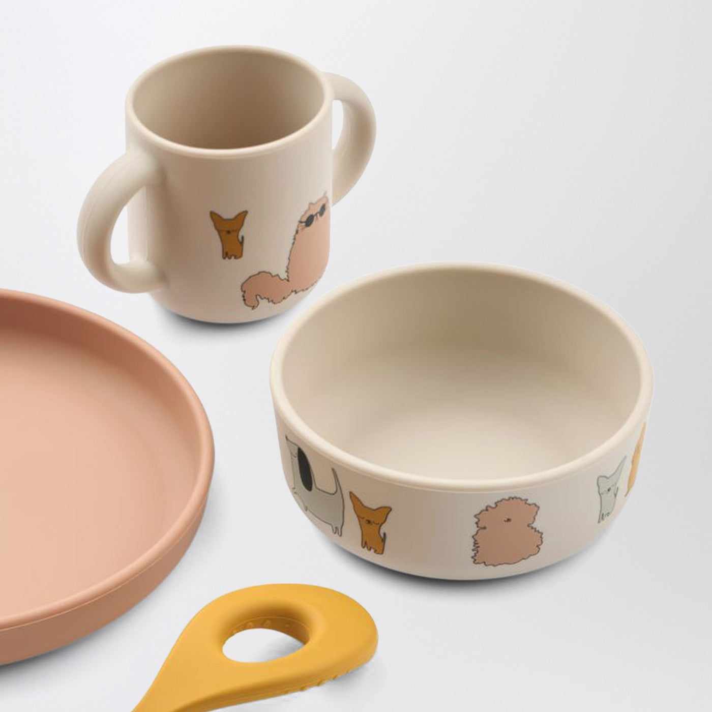 Set de vaisselle Vivi rose/sable Cats and Dogs