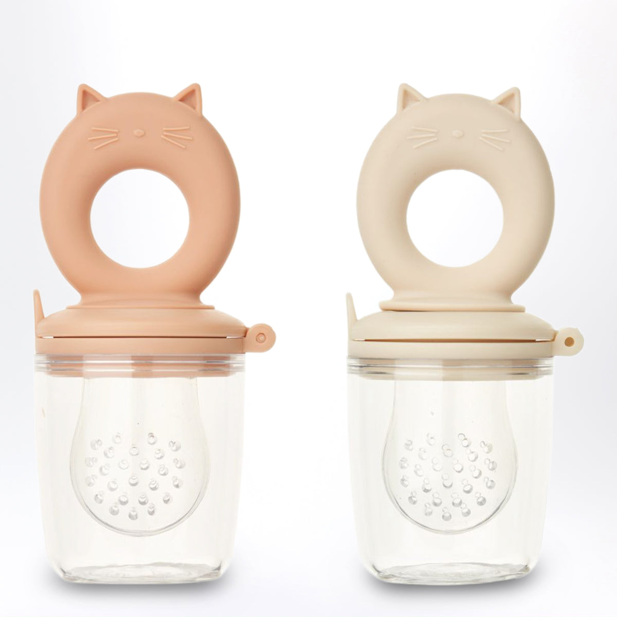 Set of two Miranda food containers in pink/ecru