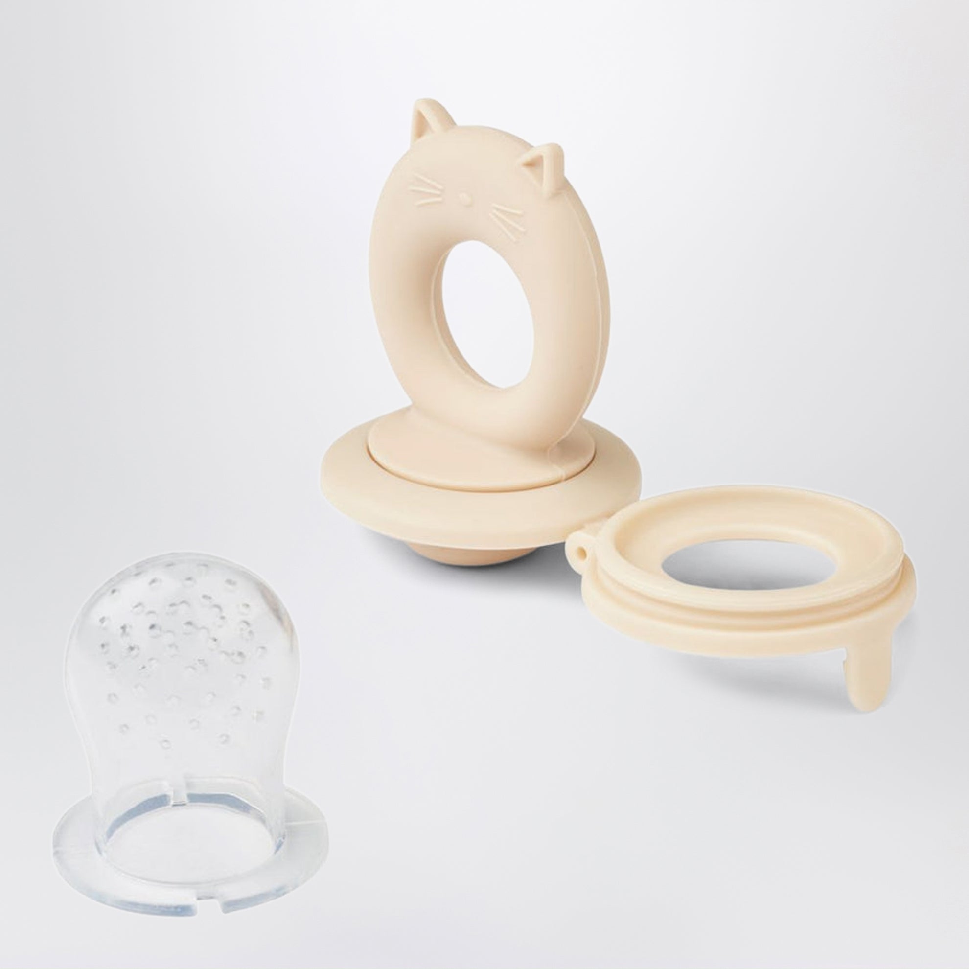 Set of two Miranda food containers in pink/ecru