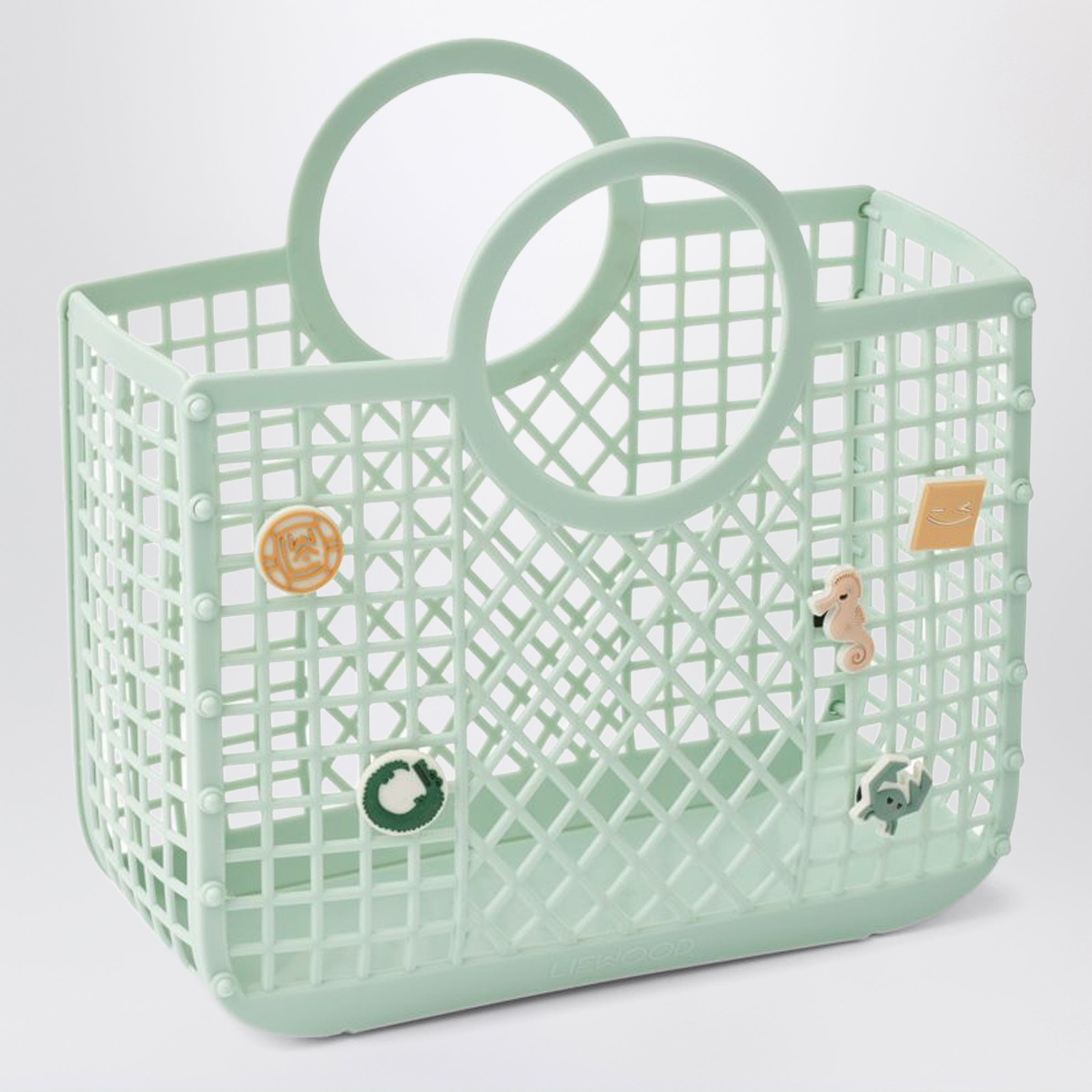 Samantha light mint green basket with charms
