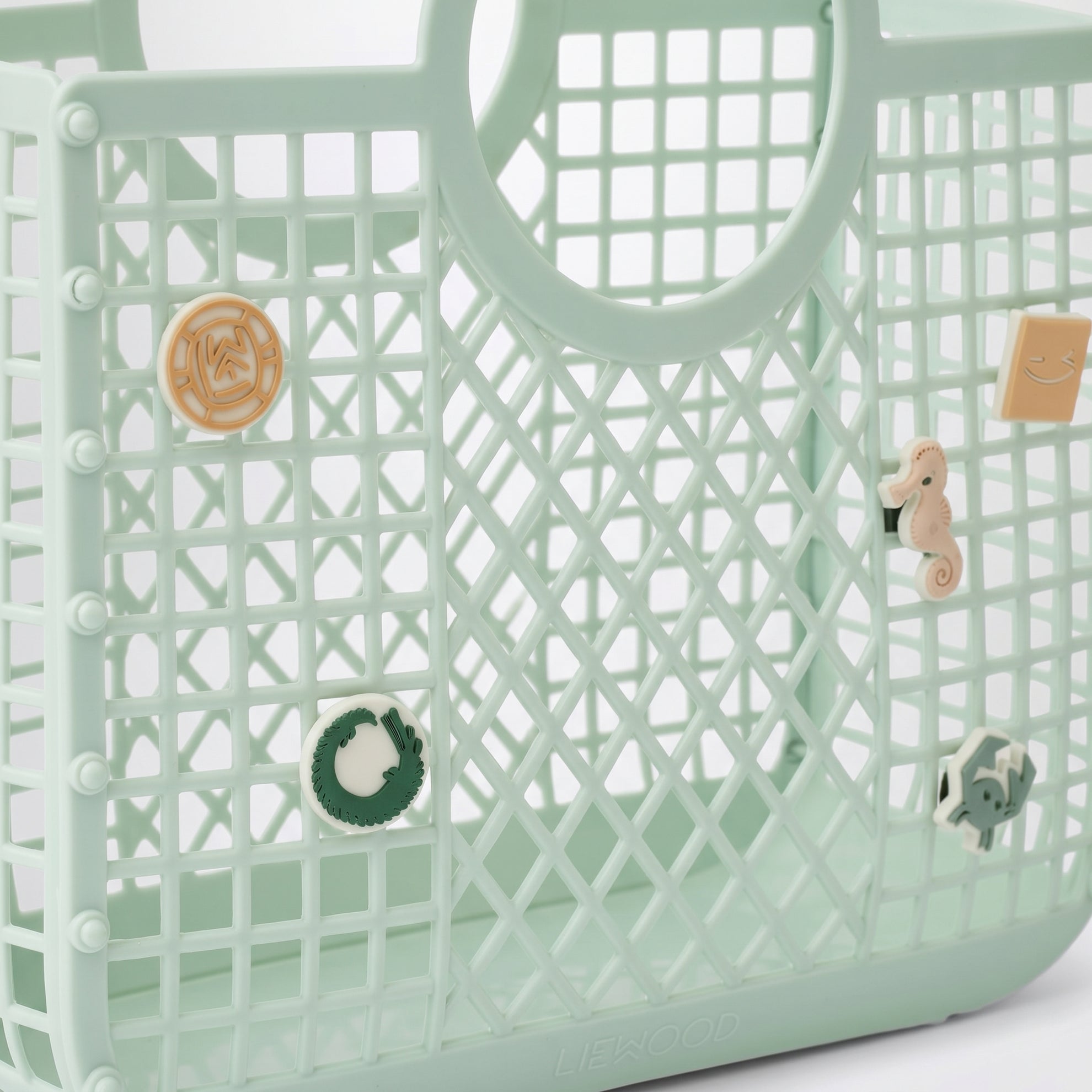 Samantha light mint green basket with charms