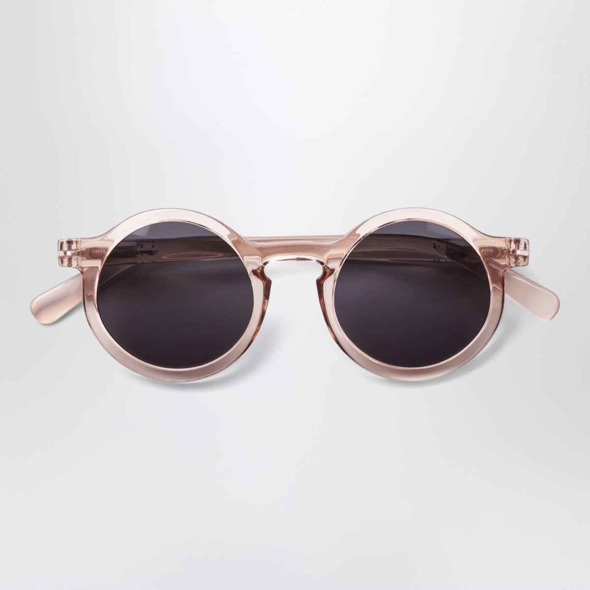 Runde Darla Sonnenbrille in transparentem Rosa