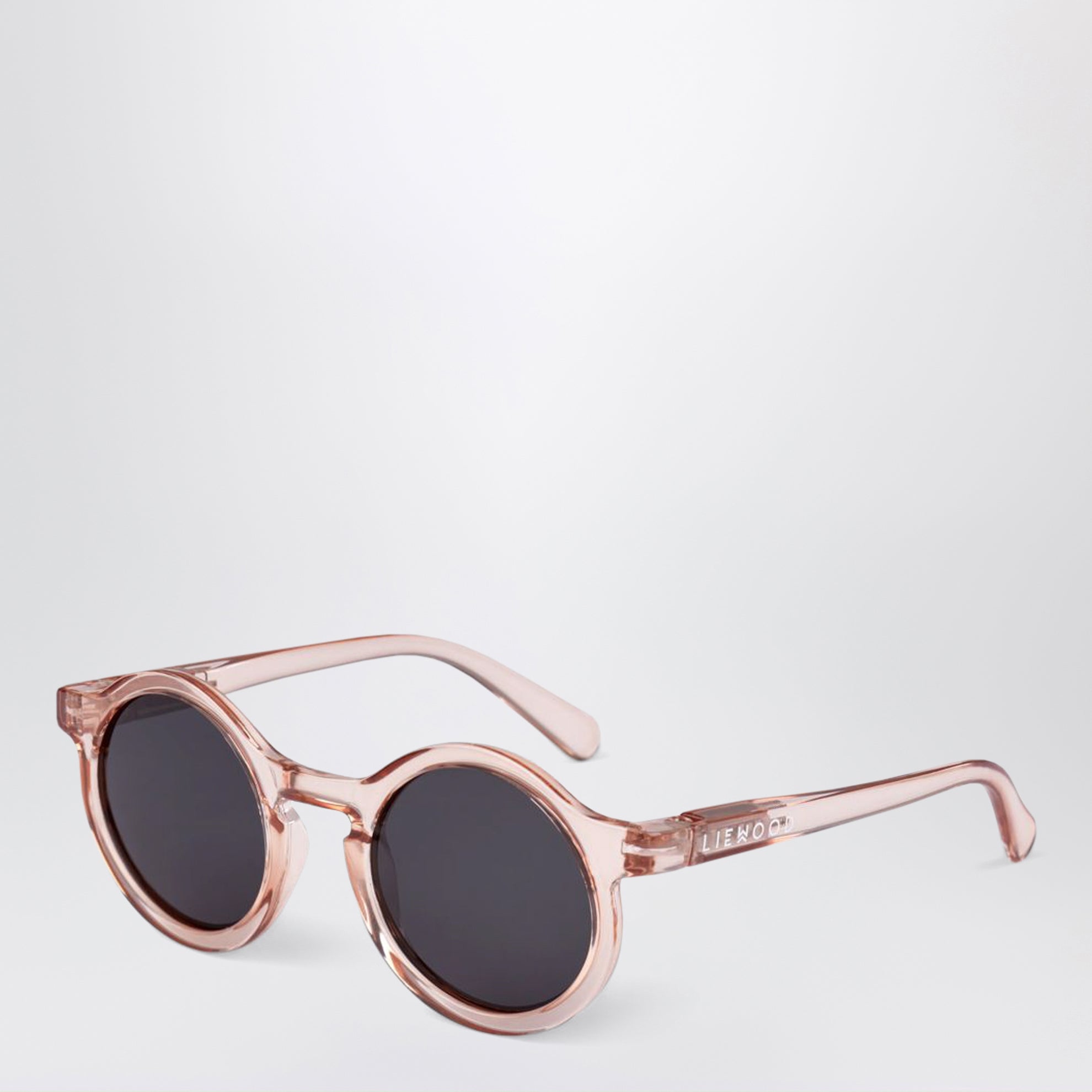 Runde Darla Sonnenbrille in transparentem Rosa