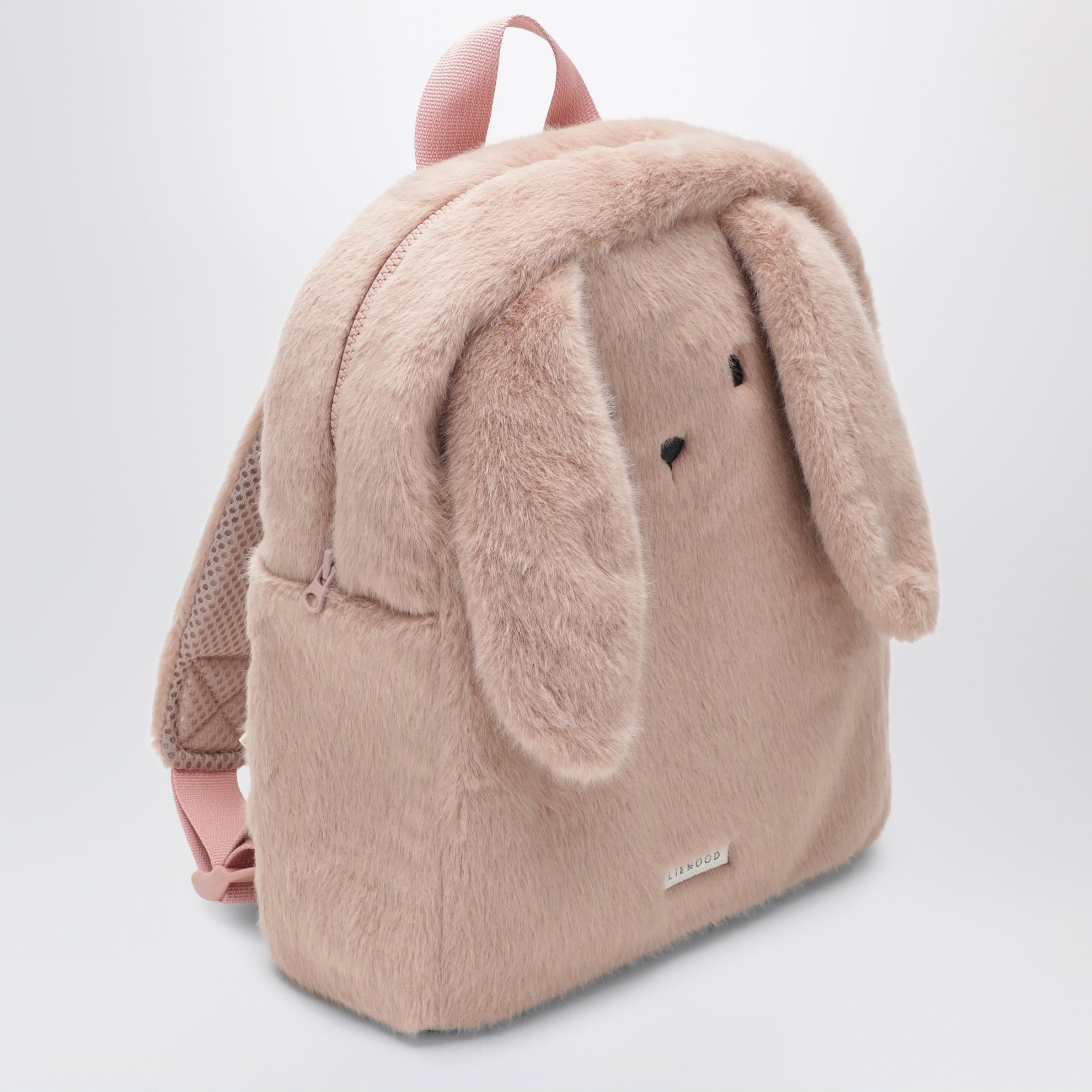 Rosa Rucksack in Hasenform aus Plüsch