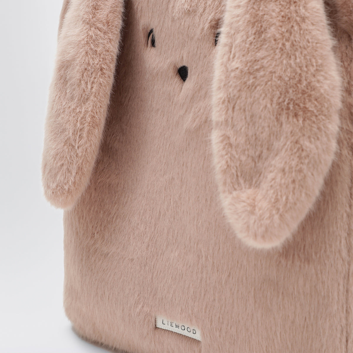 Rosa Rucksack in Hasenform aus Plüsch