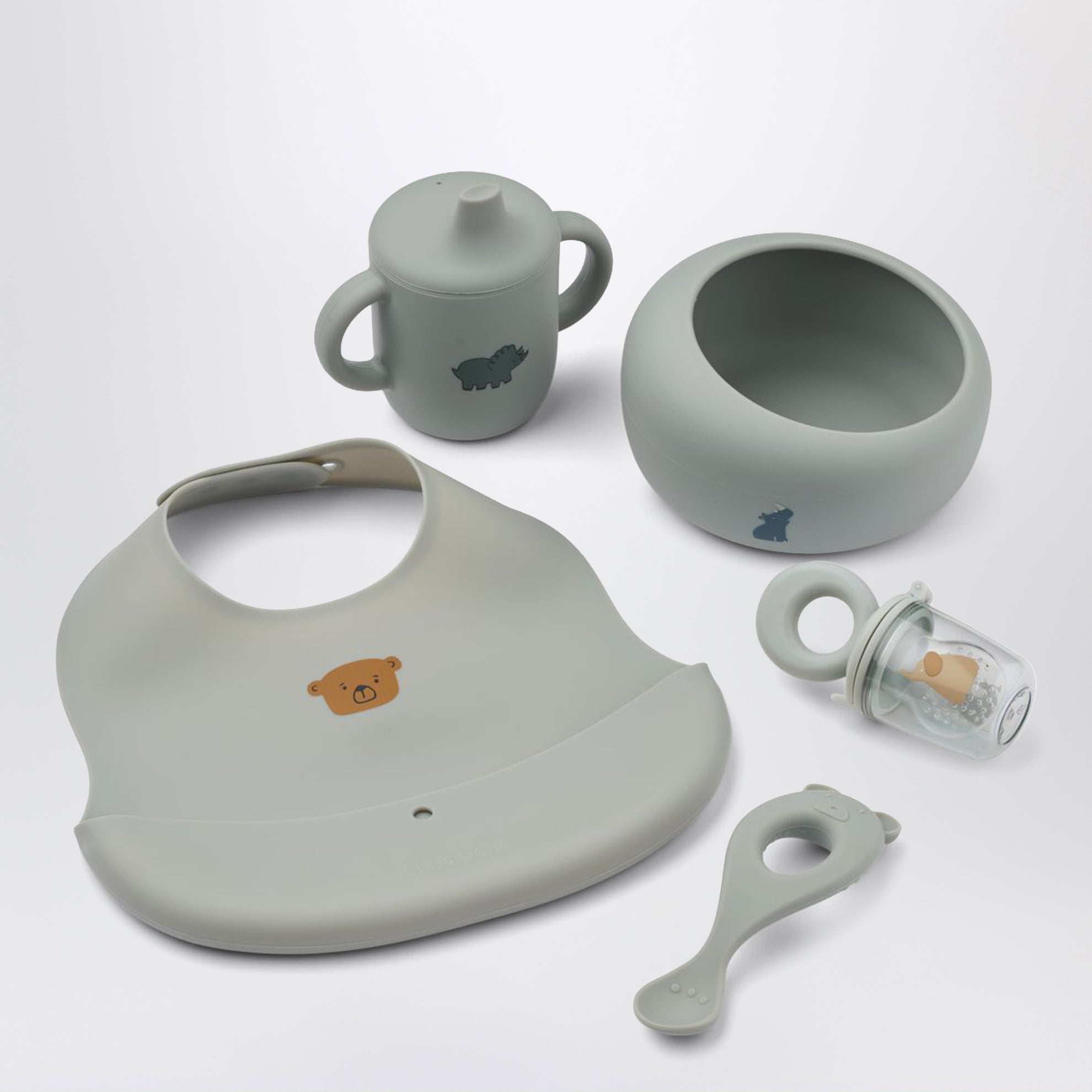 Set per lo svezzamento Mileah blu tortora