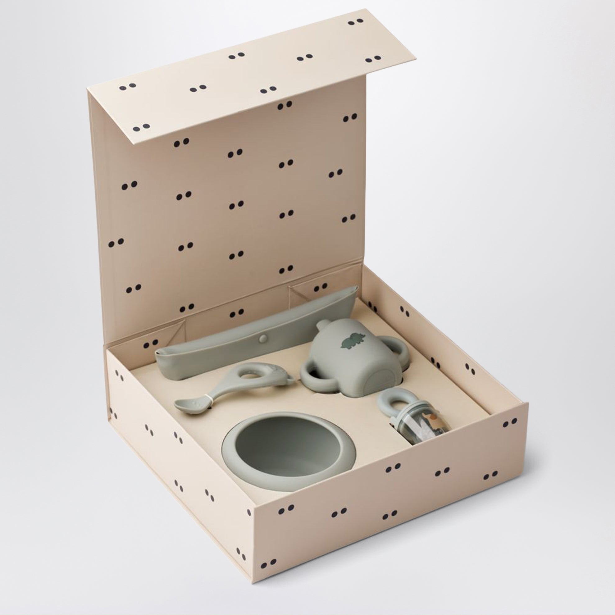 Set per lo svezzamento Mileah blu tortora