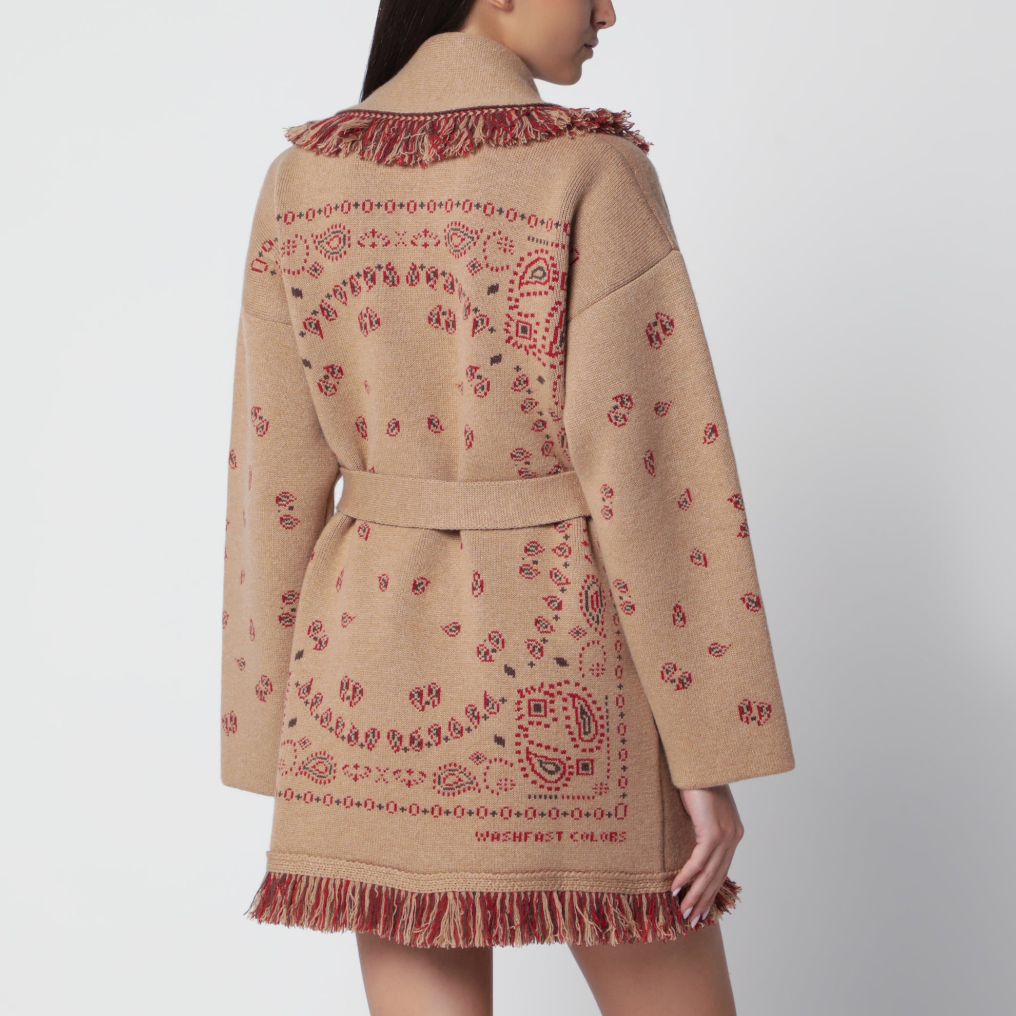 Cardigan jacquard bandana beige