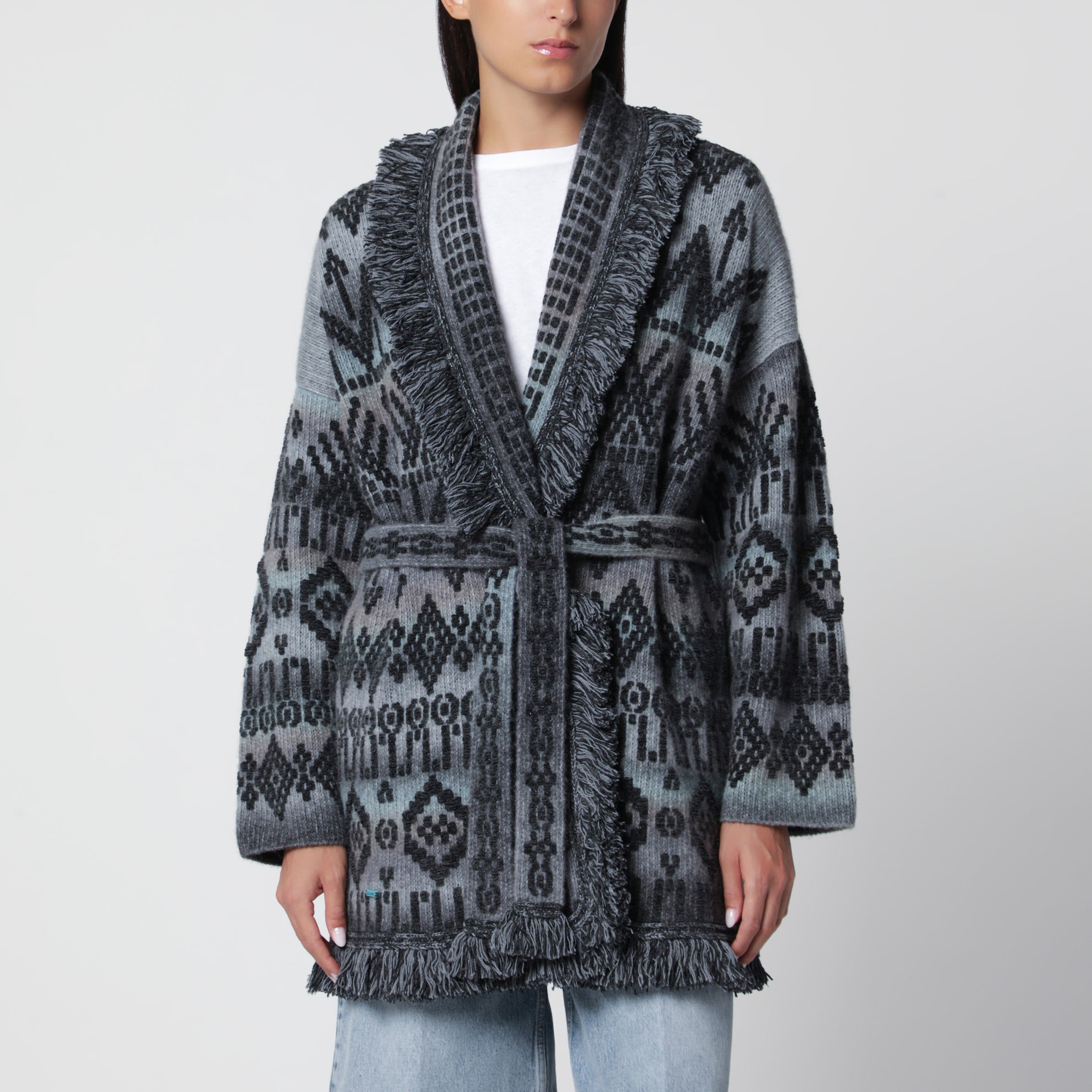 Cardigan Time To Shine gris foncé en jacquard