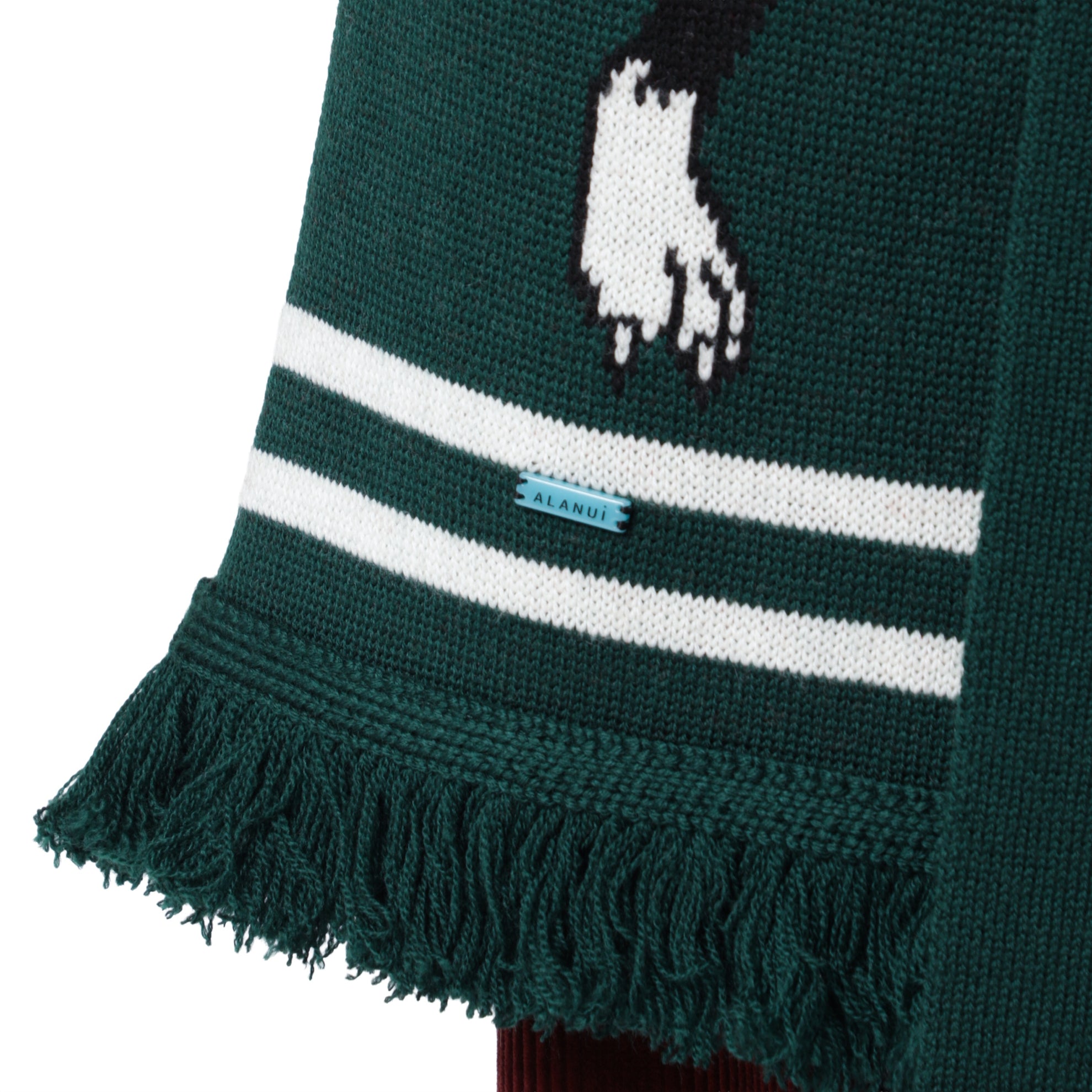 Cardigan vert forêt en laine avec Bugs Bunny et Sylvester