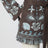 Echoes Of The Island Cardigan in Braun/Aquamarin
