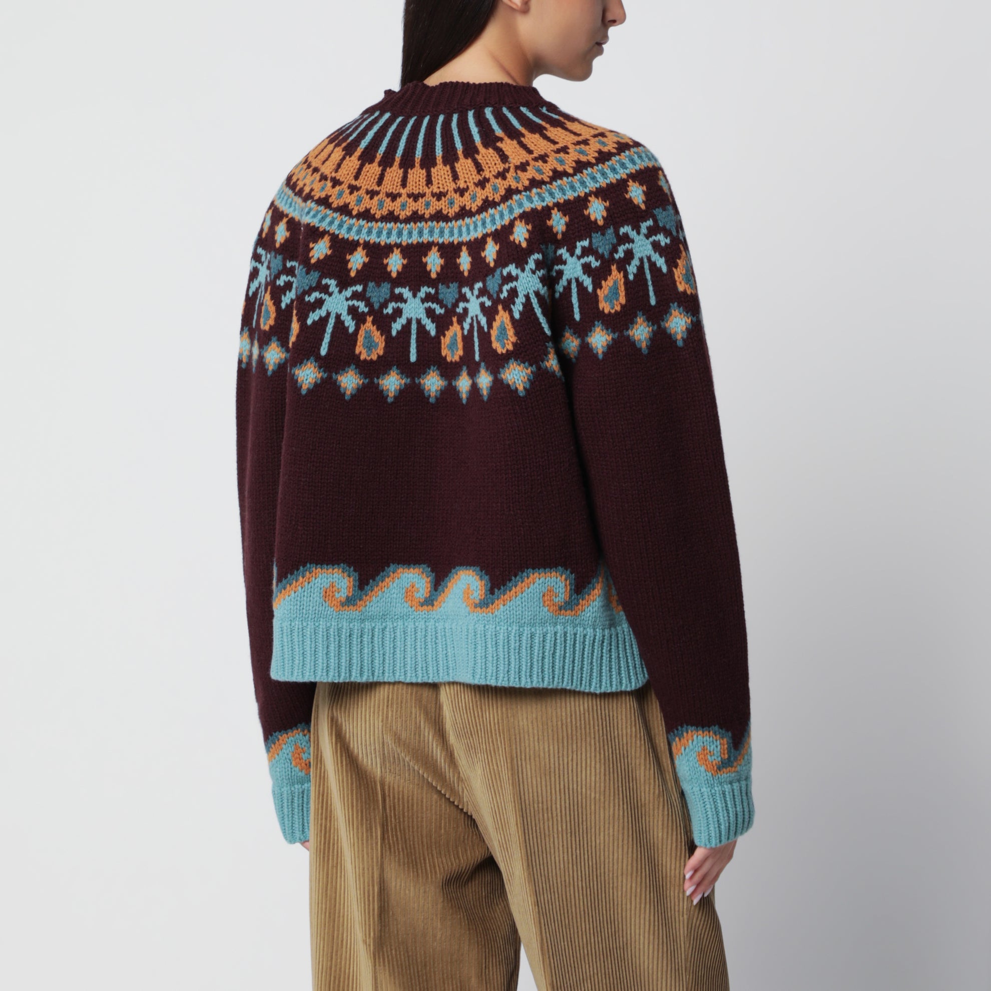 Pull Sweet Winter bordeaux en laine vierge