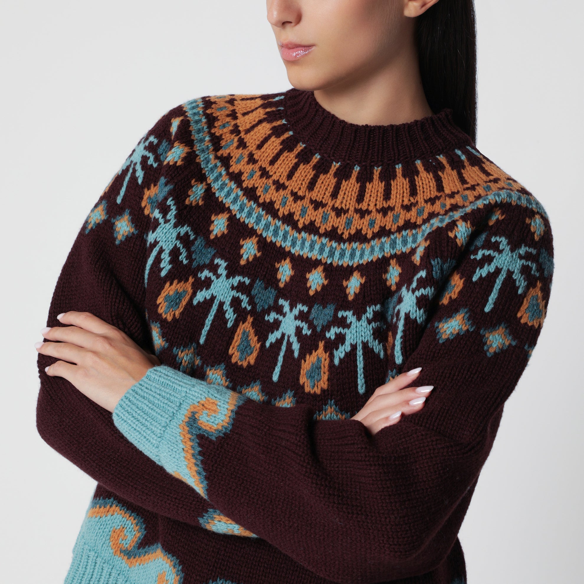 Pull Sweet Winter bordeaux en laine vierge